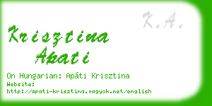 krisztina apati business card